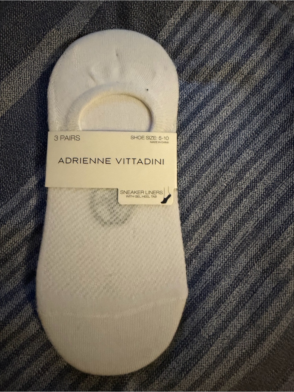 Adrienne Vittadini White No-Show Sneaker Liners - 3 Pack - Picture 1 of 1